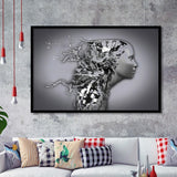 3D Effect Art Shattered Thoughts Framed Art Prints Wall Decor - Painting Prints, Wall Art, Framed Picture, Black Frame
