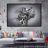 3D Effect Art Shattered Thoughts Framed Canvas Prints Wall Art - Painting Canvas, Wall Decor, Canvas Art, Floating Frame