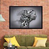 3D Effect Art Shattered Thoughts Framed Art Prints Wall Decor - Painting Prints, Wall Art, Framed Picture, Black Frame