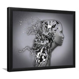 3D Effect Art Shattered Thoughts Framed Art Prints Wall Decor - Painting Prints, Wall Art, Framed Picture, Black Frame