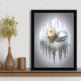 3D Effect Art Soul Kiss Black & Gold Framed Canvas Prints Wall Art - Painting Canvas, Wall Decor, Art Prints, Floating Frame