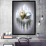 3D Effect Art Soul Kiss Black & Gold Framed Art Prints Wall Decor - Painting Prints, Wall Art, Black Picture, Ready to hang