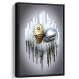 3D Effect Art Soul Kiss Black & Gold Framed Canvas Prints Wall Art - Painting Canvas, Wall Decor, Art Prints, Floating Frame