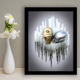 3D Effect Art Soul Kiss Black & Gold Framed Art Prints Wall Decor - Painting Prints, Wall Art, Black Picture, Ready to hang
