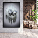 3D Effect Art Soul Kiss Framed Canvas Prints Wall Art - Painting Canvas,Floating Frame, Home Wall Decor