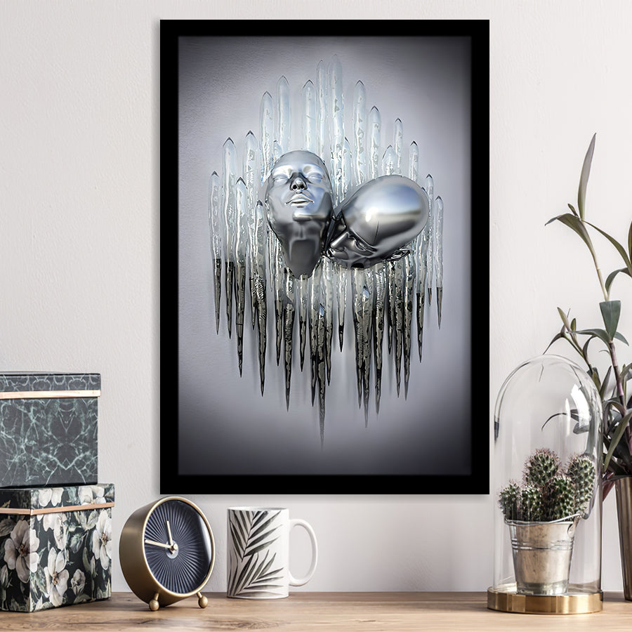 3D Effect Art Soul Kiss Framed Art Print Wall Decor - Painting Art,Framed Picture,Wall Art