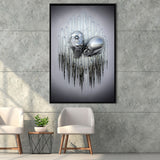 3D Effect Art Soul Kiss Framed Canvas Prints Wall Art - Painting Canvas,Floating Frame, Home Wall Decor