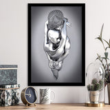 3D Effect Art Tender Naked Couple Framed Art Prints Wall Decor - Framed Painting, Home Wall Art, Prints for Sale, Black Frame