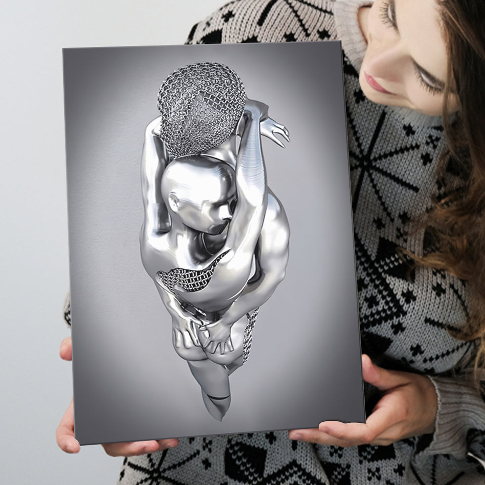 3D Effect Art Tender Naked Couple Canvas Prints Wall Art - Painting Canvas, Home Wall Decor, Prints for Sale, Painting Art
