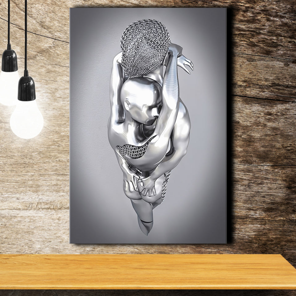 3D Effect Art Tender Naked Couple Canvas Prints Wall Art - Painting Canvas, Home Wall Decor, Prints for Sale, Painting Art