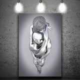 3D Effect Art Tender Naked Couple Canvas Prints Wall Art - Painting Canvas, Home Wall Decor, Prints for Sale, Painting Art