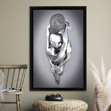 3D Effect Art Tender Naked Couple Framed Canvas Prints Wall Art - Painting Canvas, Home Wall Decor, Prints for Sale, Floating Frame