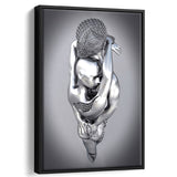 3D Effect Art Tender Naked Couple Framed Canvas Prints Wall Art - Painting Canvas, Home Wall Decor, Prints for Sale, Floating Frame