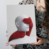 3D Effect Art Abstract Hides The White Womans Eyes Canvas Prints Wall Art - Painting Canvas,Wall Decor, Painting Prints