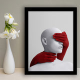 3D Effect Art Abstract Hides The White Womans Eyes Framed Art Prints Wall Decor - Painting Prints,Wall Decor, Framed Picture