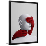 3D Effect Art Abstract Hides The White Womans Eyes Framed Art Prints Wall Decor - Painting Prints,Wall Decor, Framed Picture