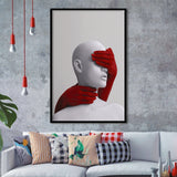 3D Effect Art Abstract Hides The White Womans Eyes Framed Art Prints Wall Decor - Painting Prints,Wall Decor, Framed Picture