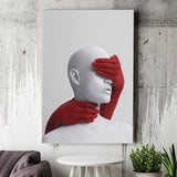 3D Effect Art Abstract Hides The White Womans Eyes Canvas Prints Wall Art - Painting Canvas,Wall Decor, Painting Prints
