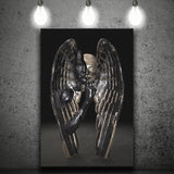 3D Effect Art Angel Black Bronze With Golden Patina Canvas Prints Wall Art - Painting Canvas, Home Wall Decor, Painting Prints,For Sale