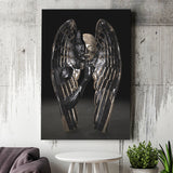 3D Effect Art Angel Black Bronze With Golden Patina Canvas Prints Wall Art - Painting Canvas, Home Wall Decor, Painting Prints,For Sale