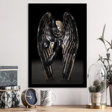 3D Effect Art Angel Black Bronze With Golden Patina Framed Art Prints Wall Decor - Painting Prints, Wall Art, Framed Picture, For Sale