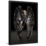 3D Effect Art Angel Black Bronze With Golden Patina Framed Art Prints Wall Decor - Painting Prints, Wall Art, Framed Picture, For Sale