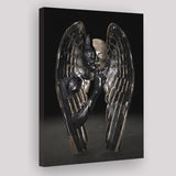 3D Effect Art Angel Black Bronze With Golden Patina Canvas Prints Wall Art - Painting Canvas, Home Wall Decor, Painting Prints,For Sale