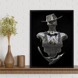 3D Effect Art Cowboy Woman Frame Canvas Prints Wall Art - Painting Canvas, Framed Picture,Canvas Art, Wall Decor,Prints for Sale
