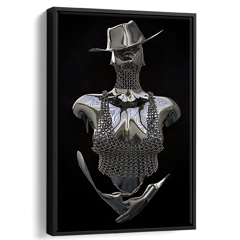 3D Effect Art Cowboy Woman Frame Canvas Prints Wall Art - Painting Canvas, Framed Picture,Canvas Art, Wall Decor,Prints for Sale