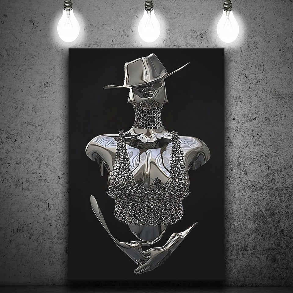3D Effect Art Cowboy Woman Canvas Prints Wall Art - Painting Canvas, Painting Prints,Canvas Art, Wall Decor, Home Decor, Prints for Sale