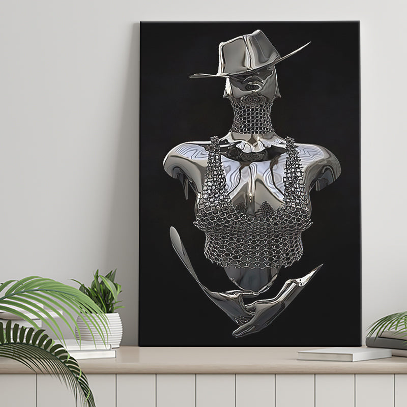 3D Effect Art Cowboy Woman Canvas Prints Wall Art - Painting Canvas, Painting Prints,Canvas Art, Wall Decor, Home Decor, Prints for Sale