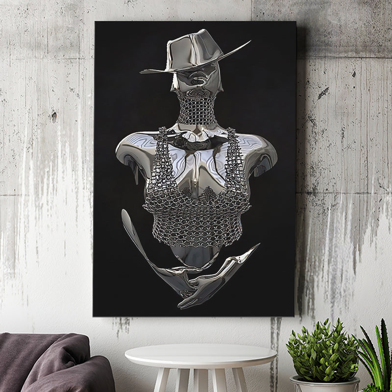 3D Effect Art Cowboy Woman Canvas Prints Wall Art - Painting Canvas, Painting Prints,Canvas Art, Wall Decor, Home Decor, Prints for Sale
