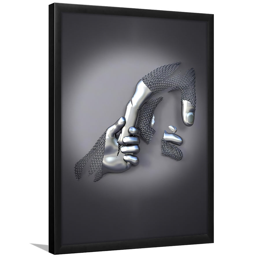 3D Effect Art Father And Son Gray Color Framed Art Prints Wall Decor - Painting Prints, Framed Picture, Wall Arrt, Home Decor, Prints for Sale