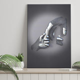3D Effect Art Father And Son Gray Color Canvas Prints Wall Art - Painting Canvas, Painting Prints,Canvas Art, Wall Decor, Home Decor