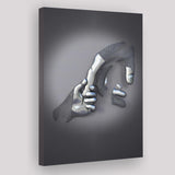 3D Effect Art Father And Son Gray Color Canvas Prints Wall Art - Painting Canvas, Painting Prints,Canvas Art, Wall Decor, Home Decor
