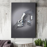 3D Effect Art Father And Son Gray Color Canvas Prints Wall Art - Painting Canvas, Painting Prints,Canvas Art, Wall Decor, Home Decor