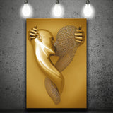 3D Effect Art Kiss Gold Color Canvas Prints Wall Art - Painting Canvas, Painting Prints,Canvas Art, Wall Decor, Home Decor, Prints for Sale