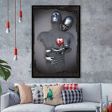 3D Effect Art Red Heart Framed Art Prints Wall Decor - Painting Prints, Framed Picture, Wall Arrt, Home Decor, Prints for Sale