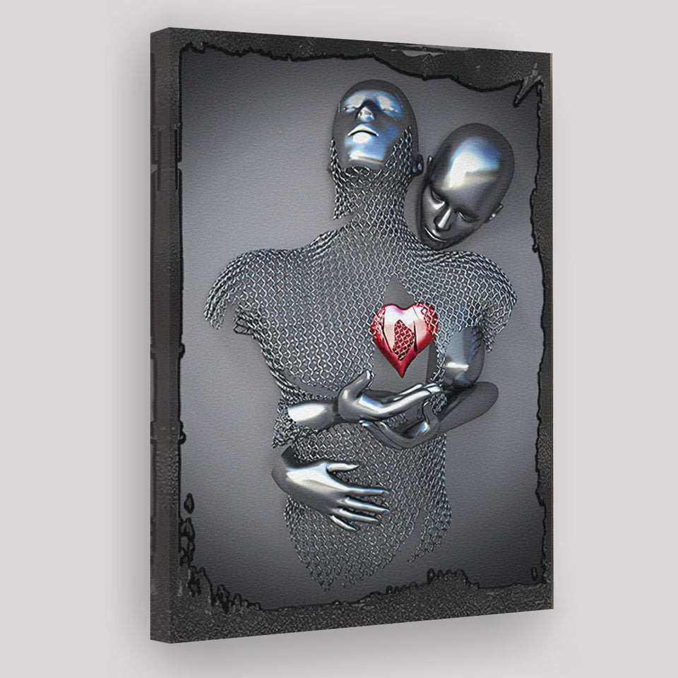 3D Effect Art Red Heart Canvas Prints Wall Art - Painting Canvas, Painting Prints,Canvas Art, Wall Decor, Home Decor, Prints for Sale