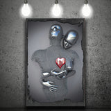 3D Effect Art Red Heart Canvas Prints Wall Art - Painting Canvas, Painting Prints,Canvas Art, Wall Decor, Home Decor, Prints for Sale