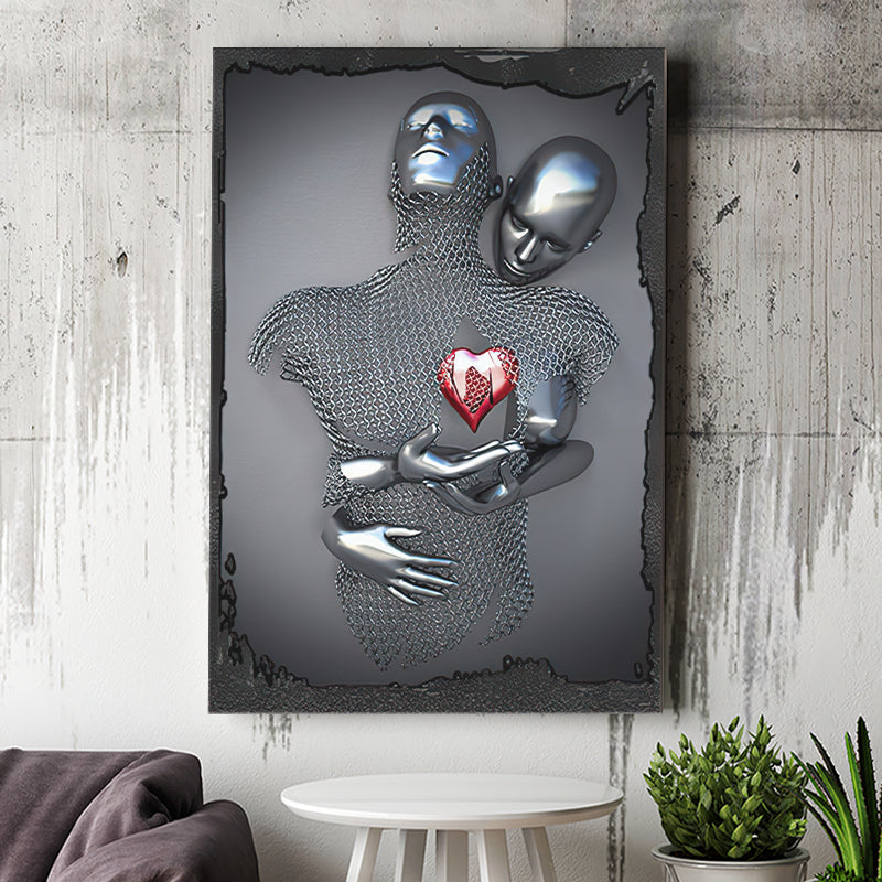 3D Effect Art Red Heart Canvas Prints Wall Art - Painting Canvas, Painting Prints,Canvas Art, Wall Decor, Home Decor, Prints for Sale