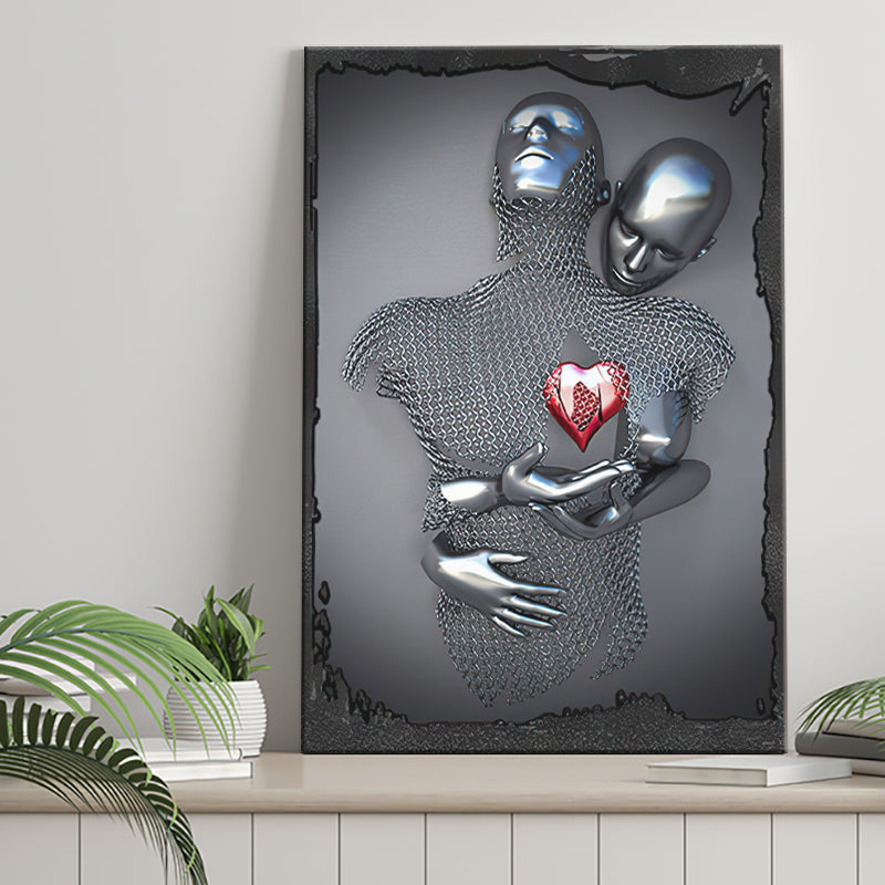 3D Effect Art Red Heart Canvas Prints Wall Art - Painting Canvas, Painting Prints,Canvas Art, Wall Decor, Home Decor, Prints for Sale
