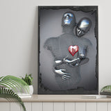 3D Effect Art Red Heart Canvas Prints Wall Art - Painting Canvas, Painting Prints,Canvas Art, Wall Decor, Home Decor, Prints for Sale