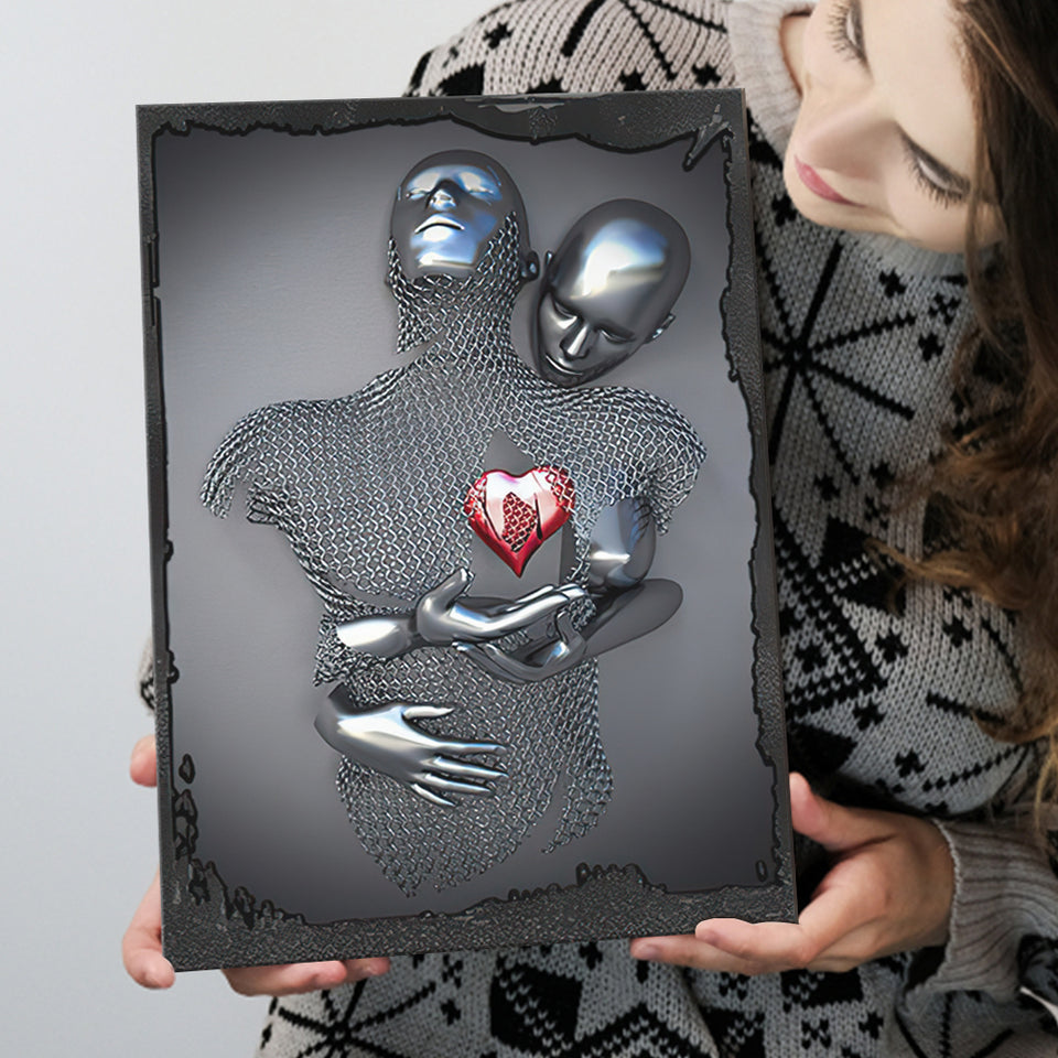 3D Effect Art Red Heart Canvas Prints Wall Art - Painting Canvas, Painting Prints,Canvas Art, Wall Decor, Home Decor, Prints for Sale