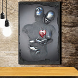 3D Effect Art Red Heart Canvas Prints Wall Art - Painting Canvas, Painting Prints,Canvas Art, Wall Decor, Home Decor, Prints for Sale