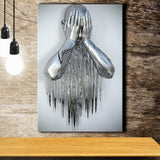 3D Effect Art Regretful Man Canvas Prints Wall Art - Painting Canvas, Painting Prints,Canvas Art, Wall Decor, Home Decor, Prints for Sale