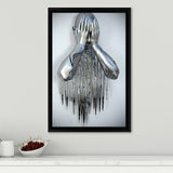 3D Effect Art Regretful Man Frame Canvas Prints Wall Art - Painting Canvas, Framed Picture,Canvas Art, Wall Decor,Prints for Sale