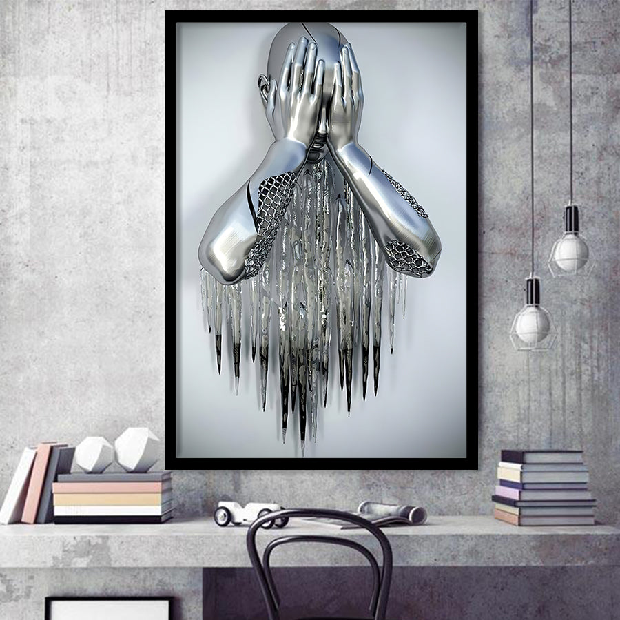 3D Effect Art Regretful Man Framed Art Prints Wall Decor - Painting Prints, Framed Picture, Wall Arrt, Home Decor, Prints for Sale
