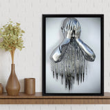 3D Effect Art Regretful Man Frame Canvas Prints Wall Art - Painting Canvas, Framed Picture,Canvas Art, Wall Decor,Prints for Sale