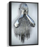 3D Effect Art Regretful Man Frame Canvas Prints Wall Art - Painting Canvas, Framed Picture,Canvas Art, Wall Decor,Prints for Sale